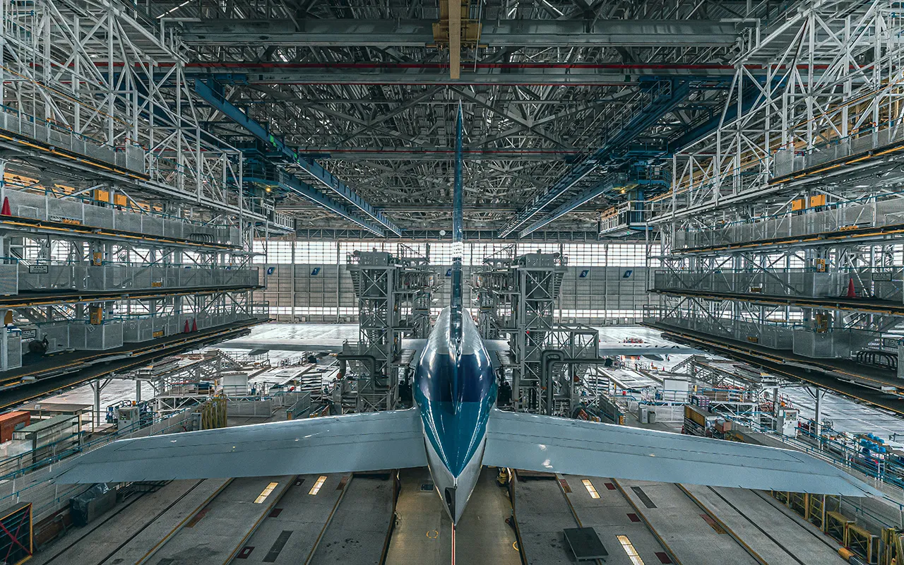 Airplane in a Hangar