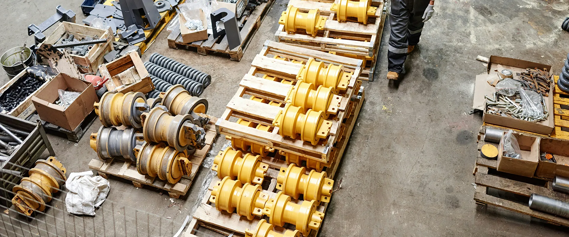 Outdoor industrial site with RFID-tracked assets and equipment