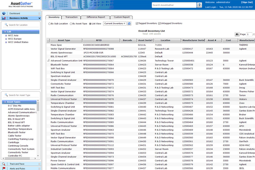 Web Based Rapid Inventory System - More up-to-date view of asset locations